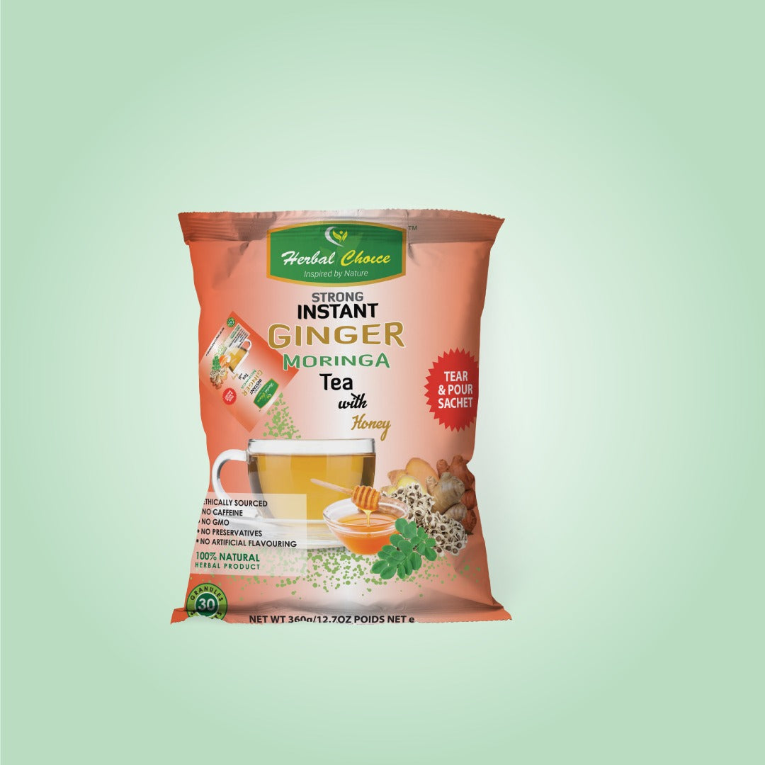 Strong Instant Ginger Moringa Tea with Honey Granules-Crownherbalproducts